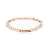 Gold-tone Miyuki Elastic Crystal Beaded Bracelet with Acrylic Tube Beads ST6874817-1