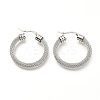 Non-Tarnish 304 Stainless Steel Mesh Hoop Earrings LS-EJEW-C501-12P-A-1