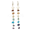 Chakra Theme Natural & Synthetic Mixed Gemstone Chip Beaded Tassel Earrings EJEW-JE05452-01-1