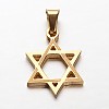 Star of David 304 Stainless Steel Pendants X-STAS-P085-10-1