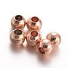 Round Brass Spacer Beads KK-L129-37RG-1