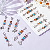 40Pcs 10 Styles Tibetan Style Sea Animal Alloy Pendant Decorations HJEW-GO00010-4