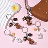 5Pcs Opaque Resin Keychains KEYC-YW00242-01-5