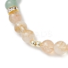 3Pcs Natural Mixed Gemstone and Shell Pearl Round Beads Stretch Bracelets for Women BJEW-JB12229-4