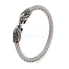 Viking 304 Stainless Steel Open Cuff Bangles for Men BJEW-U001-06D-AS-1