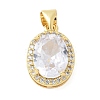Brass Micro Pave Cubic Zirconia Pendants KK-K298-40G-1