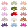 15Pcs 15 Colors Lotus Food Grade Eco-Friendly Silicone Beads SIL-DC0001-24-1