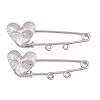 Radiant Heart 304 Stainless Steel Safety Pins Brooch Findings SA-CBA098D-15C-P02-1