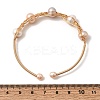 Brass Wire Wrapped Natural Pearl Cuff Bangles for Women BJEW-D453-01G-5