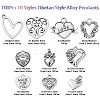 100Pcs 10 Styles Tibetan Style Alloy Pendants TIBEP-CJ0002-64-2