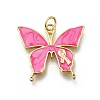 October Breast Cancer Pink Awareness Ribbon Brass Enamel Pendants LS-KK-G525-10G-01-1