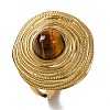 Round Natural Tiger Eye Finger Rings RJEW-Q822-17G-01-1