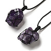 Irregular Nuggets Natural Amethyst Pendant Necklace G-H286-02A-1
