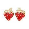 Brass Micro Pave Clear Cubic Zirconia Stud Earrings EJEW-F895-27C-01G-4