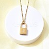 304 Stainless Steel Rolo Chain Pendant Necklaces NJEW-S444-01G-05-5