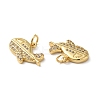 Rack Plating Brass Pave Cubic Zirconia Pendants KK-O142-29G-3