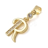 Brass Micro Pave Cubic Zirconia Pendants KK-M319-02G-R-2