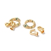 Brass Micro Pave Cubic Zirconia Fold Over Clasps KK-F867-45G-3