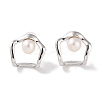 Sterling Silver Stud Earrings EJEW-C087-07C-P-1