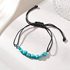 Natural Turquoise  Chip Beads Link Bracelets BJEW-JB13310-01-1