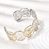 Hammered 304 Stainless Steel Cuff Bangles for Women LS-BJEW-P371-01B-3