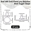 10Pcs 304 Stainless Steel Toggle Clasps STAS-BBC0008-32P-2