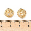 Brass Micro Pave Cubic Zirconia Beads KK-A254-19G-2