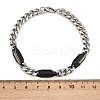304 Stainless Steel Rhombus Cuban Link Chain Bracelets for Men Women BJEW-G766-07B-4