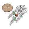 Mixed Gemstone Chip Big Pendants PALLOY-JF02291-4