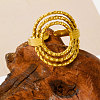 304 Stainless Steel Cuff Open Rings for Women TB2214-2-2