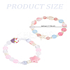 2Pcs 2 Styles Porcelain Synthetic Turquoise Beads Stretch Bracelets for Women BJEW-LP0004-46-2