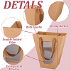 Trapezoid Paper Flower Gift Tote Bags with Plastic Visible Window ABAG-WH0045-25A-5