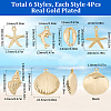 24Pcs 6 Styles Rack Plating Alloy Pendants FIND-SC0013-07-2