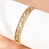 Hollow 304 Stainless Steel Open Cuff Bangles for Women BJEW-F547-01G-3