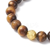 Natural Tiger Eye Stretch Bracelets for Couple BJEW-JB12178-4