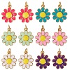 12Pcs 6 Colors Brass Enamel Charms KK-SZ0004-09-1