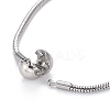 Tarnish Resistant 304 Stainless Steel Round Snake Chain Bracelet Making BJEW-F412-01P-3