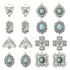 16Pcs 8 Styles Synthetic Turquoise Pendants FIND-TA0002-15-2