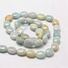 Oval Natural Aquamarine Bead Strands G-O139-02C-2