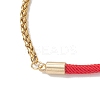 304 Stainless Steel Wheat Chains with Nylon Cord Mixed Chain Bracelets BJEW-JB13288-03-3