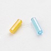 Transparent Colours Rainbow Glass Bugle Beads X-TSDB6MM-M-2