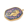 304 Stainless Steel Epoxy Resin with Natural Shell and Sequins Inside Pendants STAS-L026-17G-M04-2