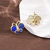 Butterfly Brass Micro Pave Clear Cubic Zirconia Stud Earrings EJEW-C173-01G-5