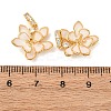 Brass Micro Pave Clear Cubic Zirconia Enamel Pendants KK-G543-08G-01-3