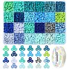 Winter Theme DIY Handmade Polymer Clay Disc Beaded Bracelets Making Kits DIY-YW0010-94-1
