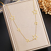 304 Stainless Steel Star Link Chain Necklaces for Women FS-WGF136C-01-1