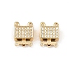 Brass Micro Pave Clear Cubic Zirconia Box Clasps KK-L255-02G-02-1