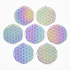 Ion Plating(IP) 201 Stainless Steel Filigree Pendants X-STAS-T057-24-1