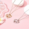 2Pcs 2 Colors Mom Daughter Hand in Hand Family Heart Alloy Pendant Necklaces NJEW-FS0001-10A-10