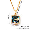 Simple Brass Clear Cubic Zirconia Square Star Pendant Necklaces WB2373-2-2
